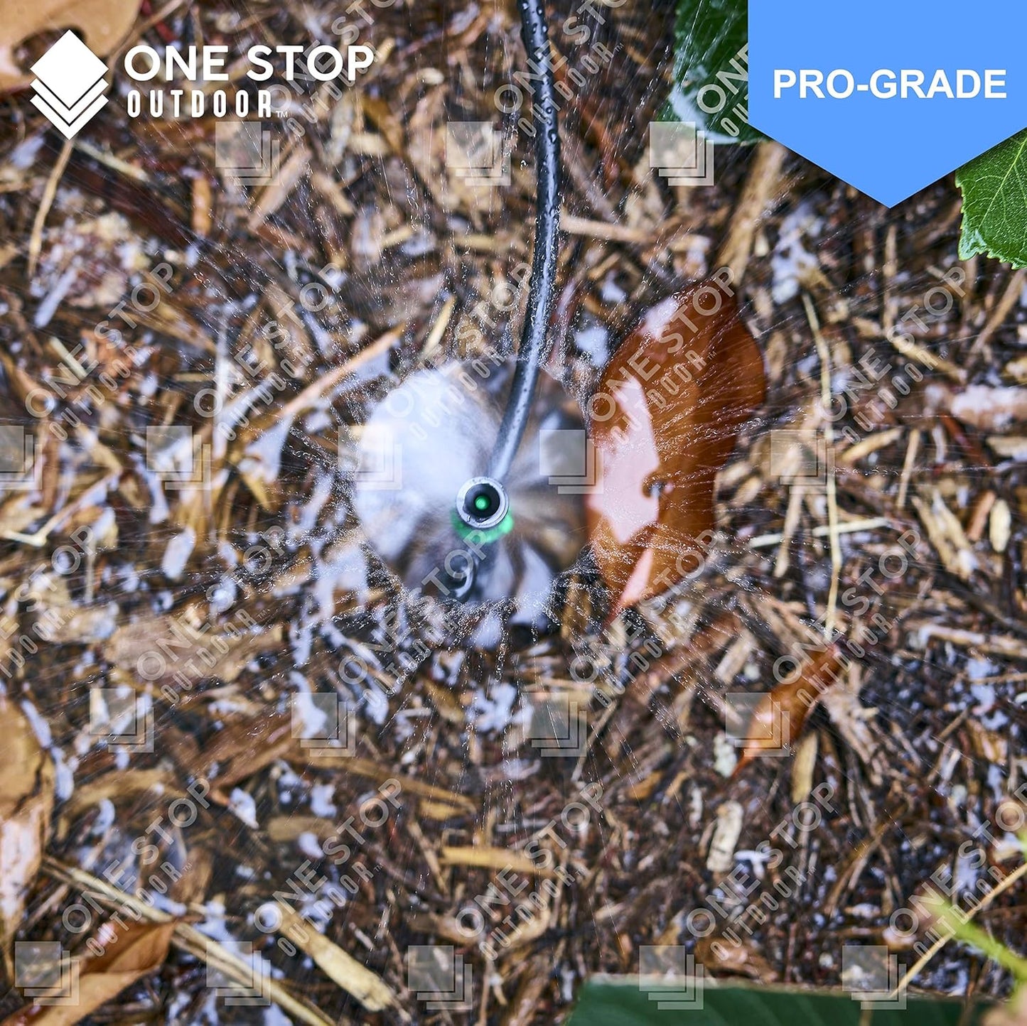 (100-PACK) - 1/4" Inch 360 Degree Drip Emitter On 5" Stake Sprayer Adjustable Flow 0-20 GPH, Fits 1/4 (4-6mm) Irrigation Tubing - Micro Bubbler Drippers for Drip Irrigation (100 Pack Dripper on Stake)